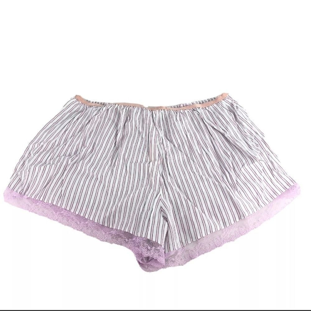 Victoria's Secret Lavender Stripes Lace Frilly Panties Sleep  Hipster